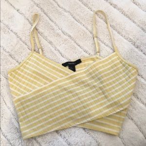 Yellow stripped crop top